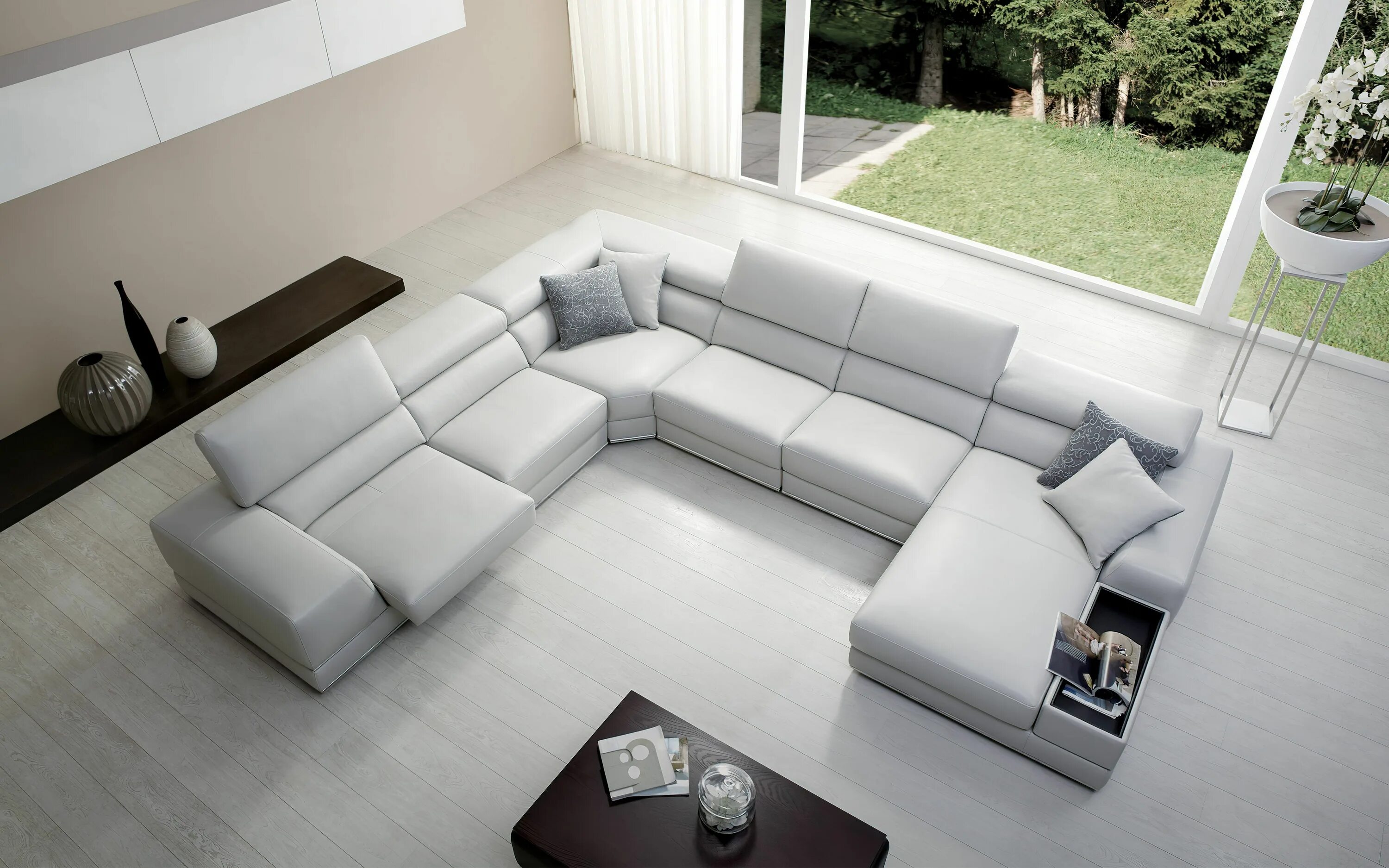 П образный диван в интерьере гостиной фото Linehan Modular Recliner Sectional Couch Reclining sectional, Sectional, Leather