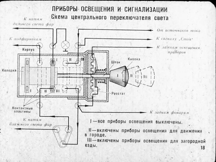 П312м переключатель света схема подключения Центральный переключатель света уаз 469 как подключить - фото - АвтоМастер Инфо