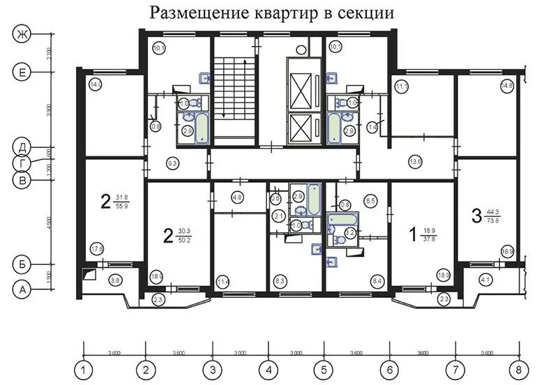 П44т планировка этажа П 44 планировка с размерами: характеристики