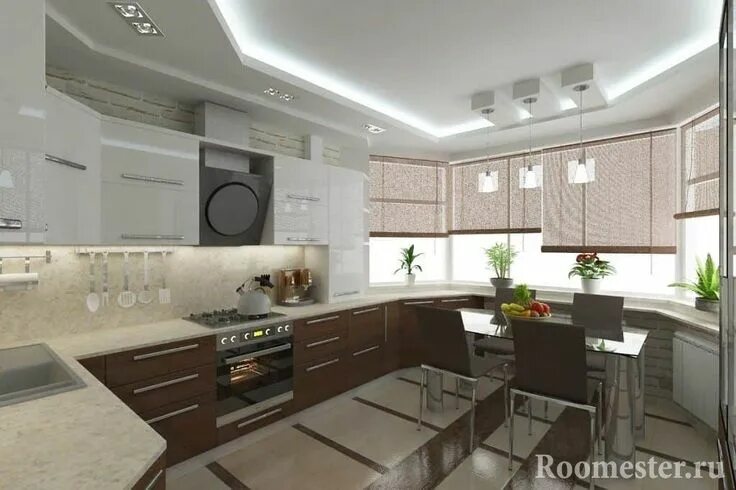 П44т планировки кухни с эркером Дизайн проект кухни п44т с эркером в многоквартирном доме Casas