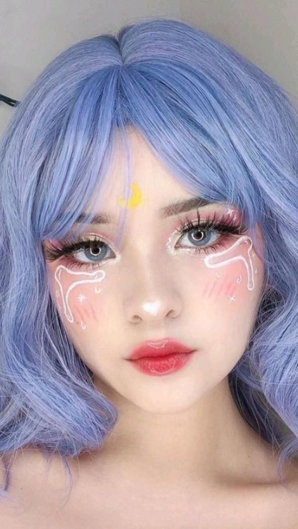 Парик макияж صِـوُرَة مِـفُلَتُرَة مِـنٌ تُصِـمِـيّمِـيّ ❤ in 2022 Cute makeup, Wigs with ban
