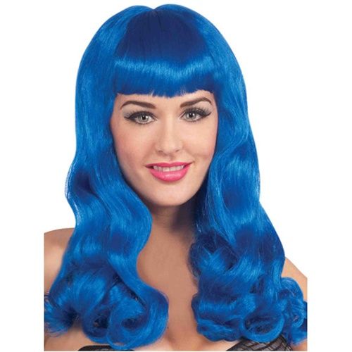 Парик макияж Wholesale Halloween Costumes - Women's Sherry Berry Blue Wig Blue wig costume, C