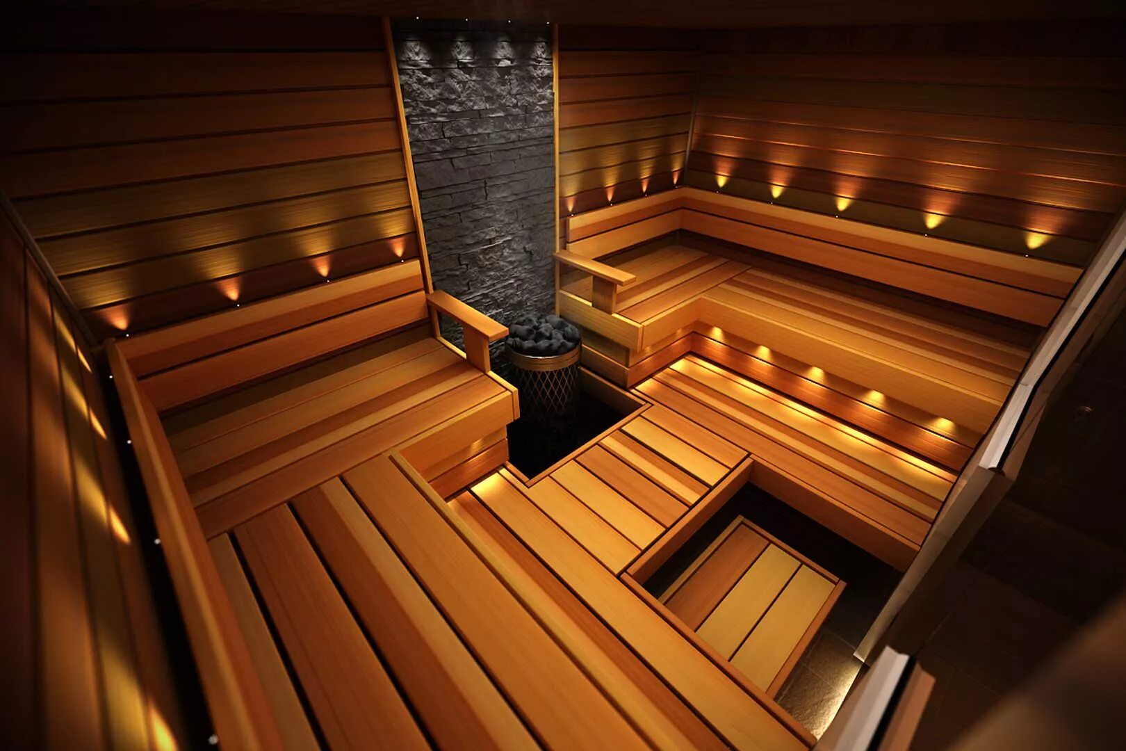 Парилка в бане фото Tyylikäs ja tunnelmallinen sauna Badeværelse