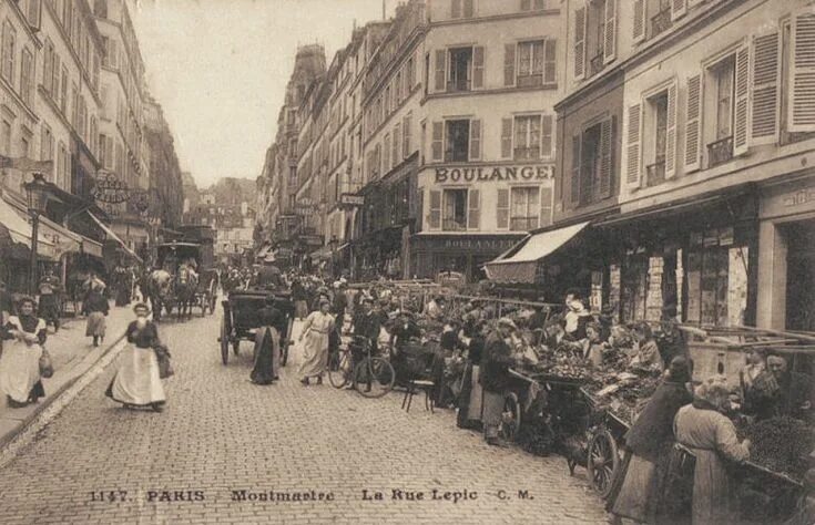Париж в 18 веке фото Les anciennes rues de Paris rue Lepic 18ème arrondissement Paris photos, Montmar
