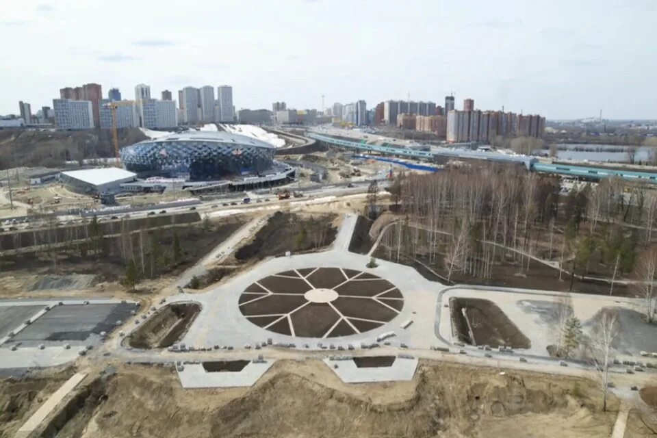 Парк арена новосибирск фото В Новосибирске на 65% готов парк у новой ледовой арены - KP.RU