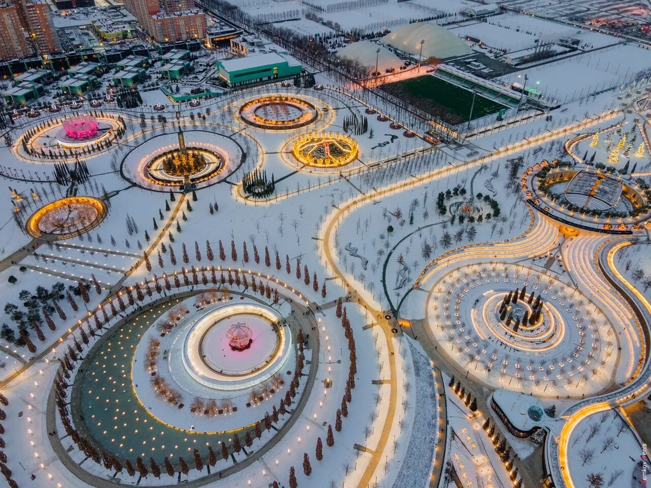 Парк галицкого в краснодаре зимой фото Стадион "ФК Краснодар" 36000 мест открыт SkyscraperCity Forum