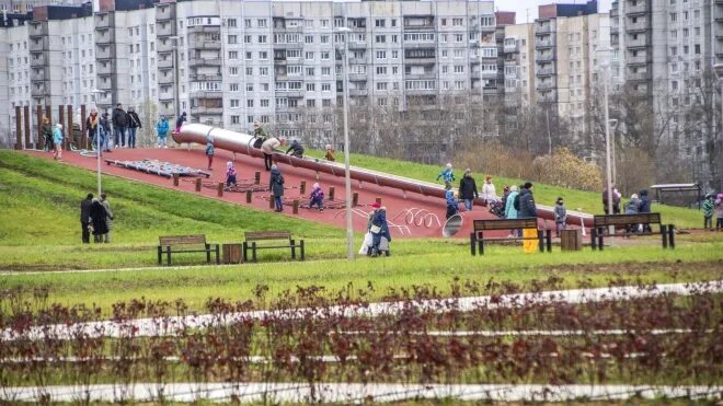 Парк героев пожарных фото Парк Героев-Пожарных в Купчино открылся после обновления