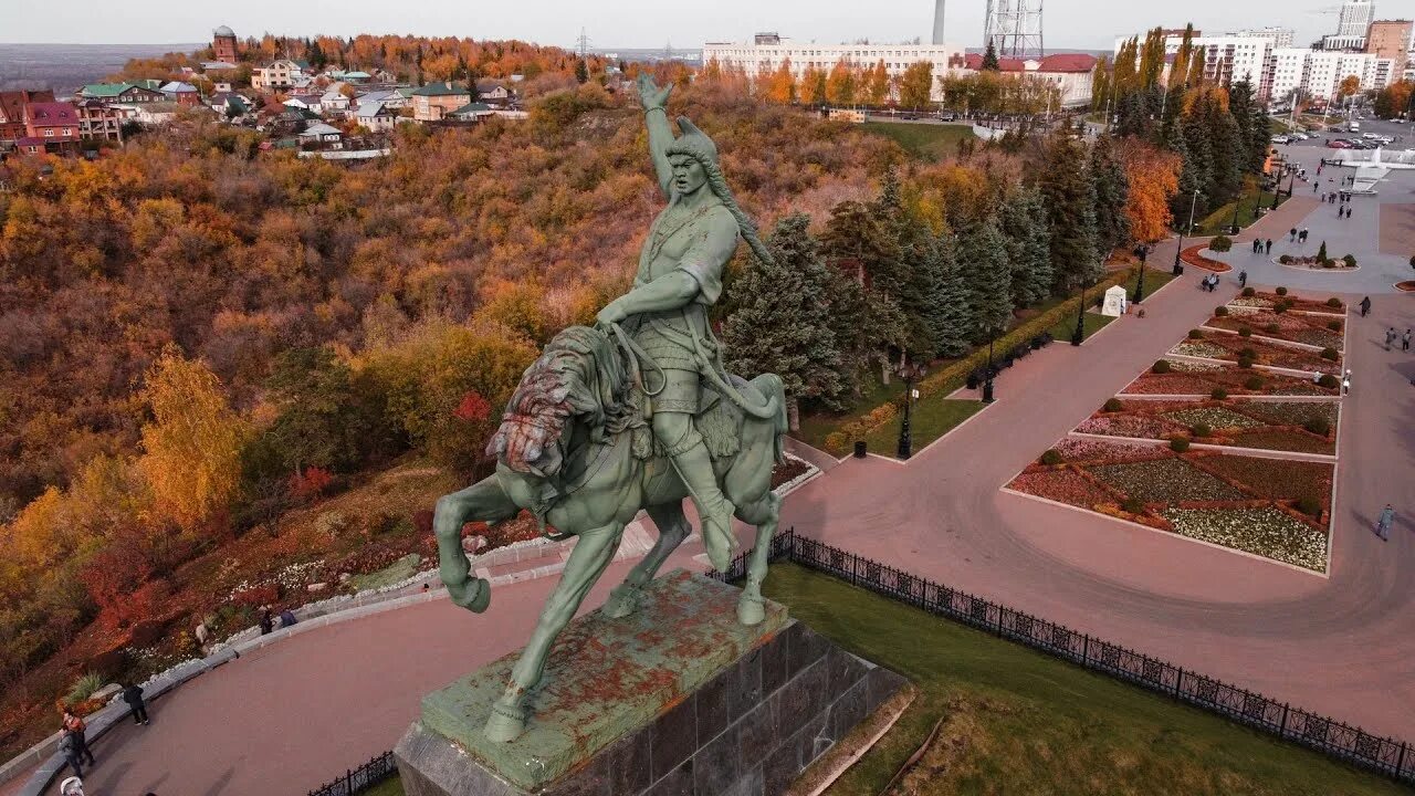 Парк салавата юлаева в уфе фото Sabrusto I Аэросъемка I День Республики Башкортостан I Салават Юлаев - YouTube