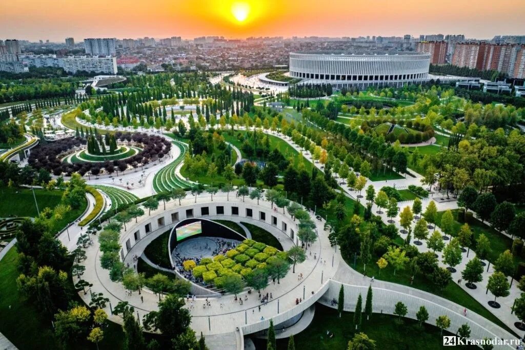 Парк в краснодаре фото 2023 Стадион и парк "Краснодар" - 24krasnodar.ru