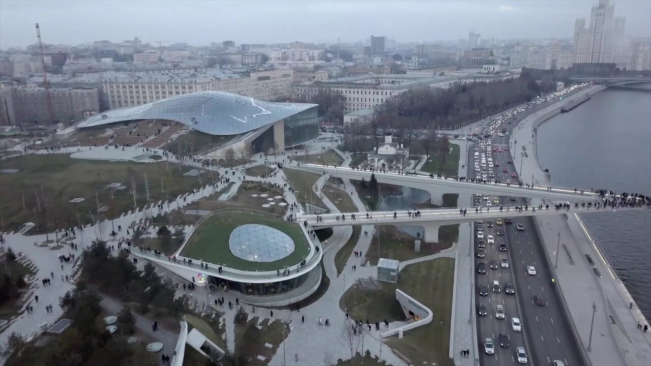 Парк зарядье москва мост фото парящий Парк "Зарядье" в Москве. Март 2018 года. - YouTube