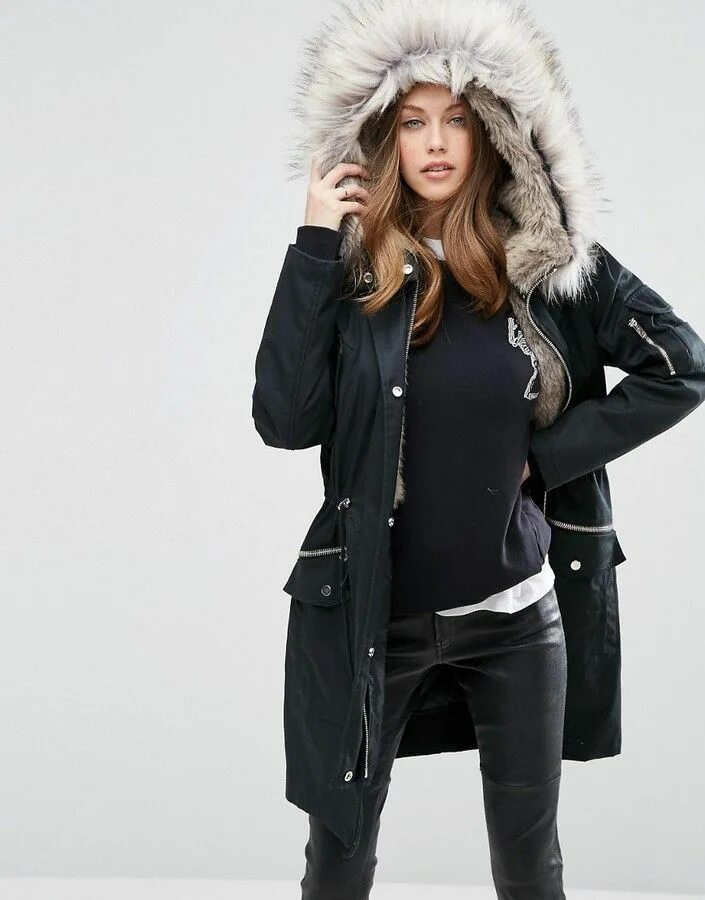 Парка женская 2024 тренд ASOS Parka With Detachable Faux Fur Liner - ShopStyle Latest fashion clothes, Co