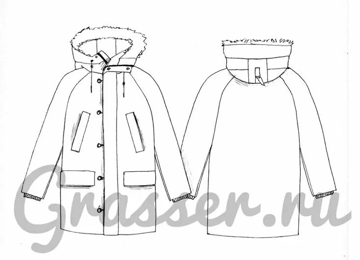 Парка женская выкройка скачать бесплатно Men’s parka jacket, Pattern № 552 buy on-line Sewing patterns, Pattern, Jacket p