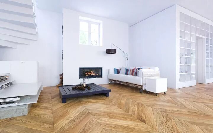 Паркет елочка в современном интерьере Parkiet Dębowy JODEŁKA FRANCUSKA Podłoga PRODUCENT Home decor, Living room, Berl