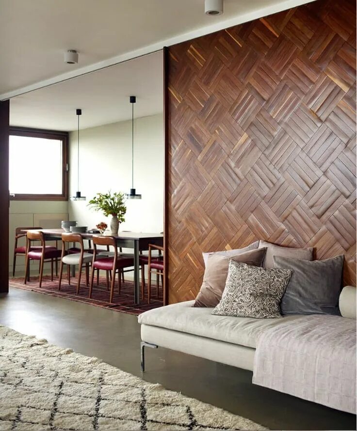 Паркет на стене в интерьере фото Pin by Pedro Calderon on Moderno Minimalism interior, House styles, Living room 
