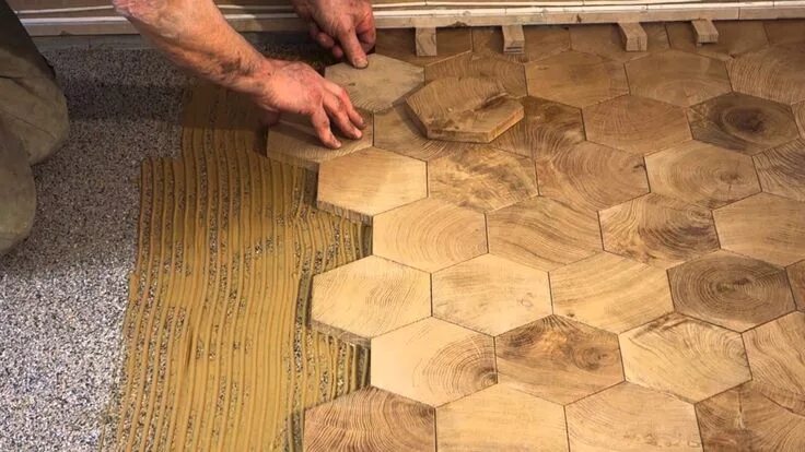 Паркет своими руками в домашних условиях Comment poser des pavés en bois de bout ? / End grain wood blocks flooring in 20