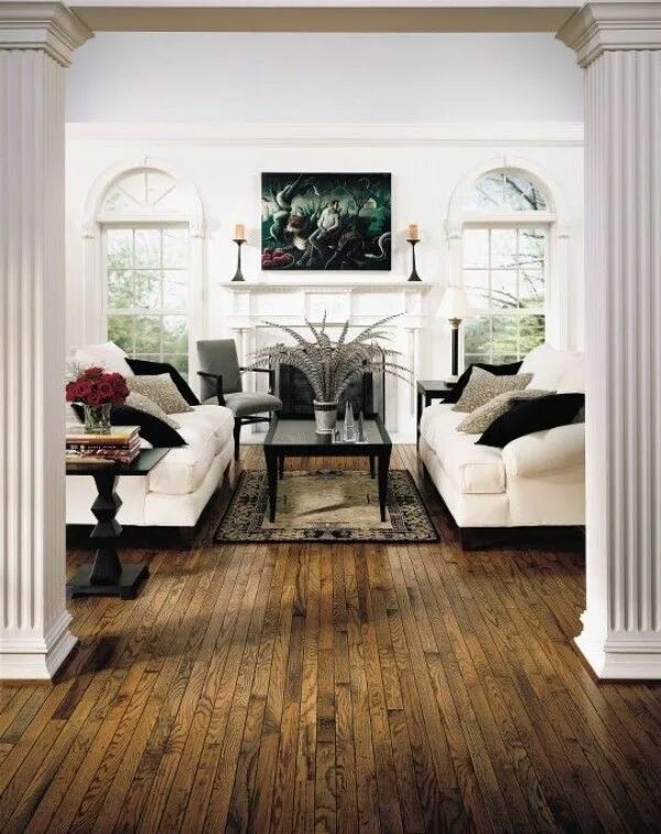 Паркетная стена в интерьере 35+ Gorgeous Living Room Ideas with Dark Hardwood Floors Living room furniture a