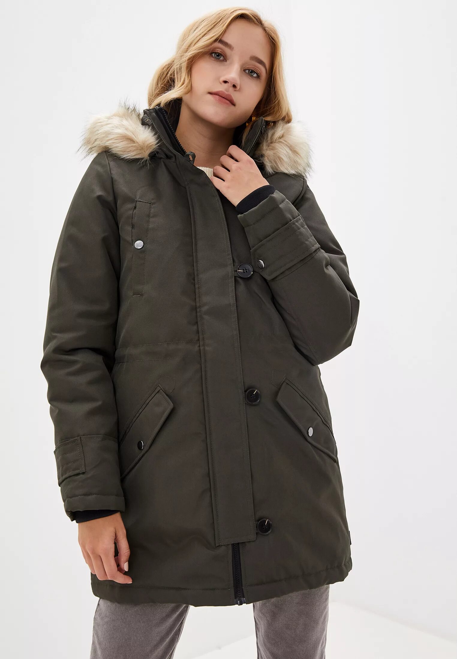 Парки фото одежды Парка Vero Moda, цвет: хаки, VE389EWFIND0 - купить в интернет-магазине Lamoda