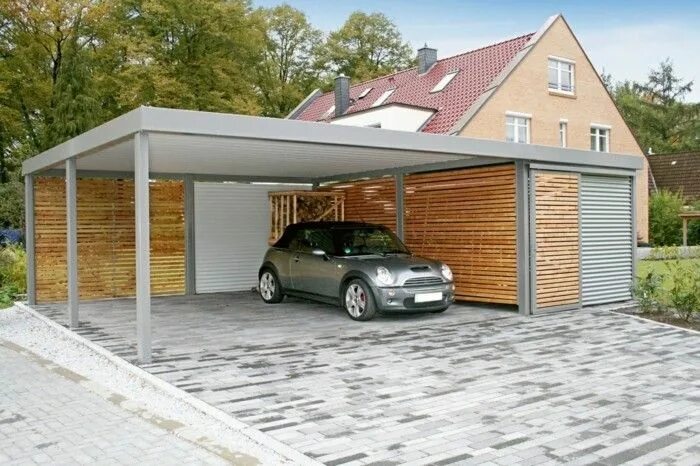 Парковка частного дома фото Carport Designs: die neuesten Trends Carport aus aluminium, Pläne für scheunenha