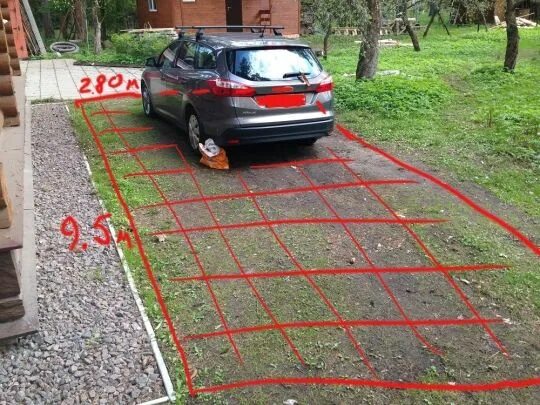 Парковка на участке фото Парковки из щебня: какой щебень лучше для стоянки на даче? Как сделать парко. Мо