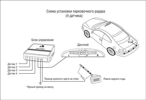 Парктроник датчики подключение Парктроник AUTRIX F-257 - купить в Екатеринбурге по цене от 1 800 р в интернет-м