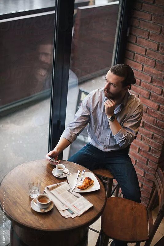 Парни фото кафе "Man At A Cafe" by Stocksy Contributor "Lumina" Men photoshoot, Photography pose