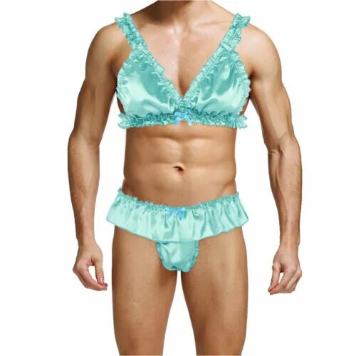 Парни нижнем женском белье фото Gay Lace Lingerie Bra Thong Boxer Brief Men Leather Underwear Crossdress Panties