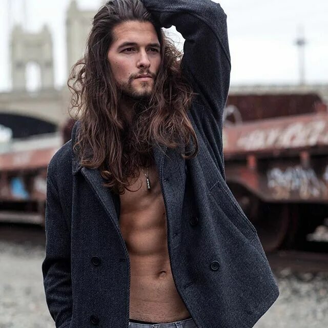 Парни с длинными волосами фото Brandon Katz on Instagram: "▪ ️▪" Long hair styles men, Long hair styles, Hair st