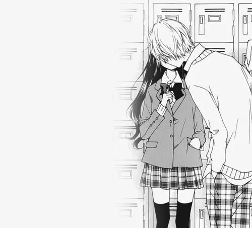 Парные фото аниме черно белые Anime couple kiss, Anime couples, Cute anime couples