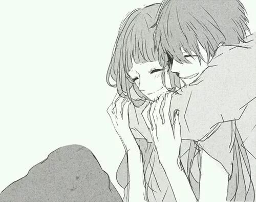 Парные фото аниме черно белые Pin by Onee-chan Alexia ❤ on (° ʖ °) , (╥_╥), Manga couple, Anime hug, Anime cou