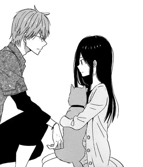 Парные фото аниме черно белые Manga couple Disegni, Amore