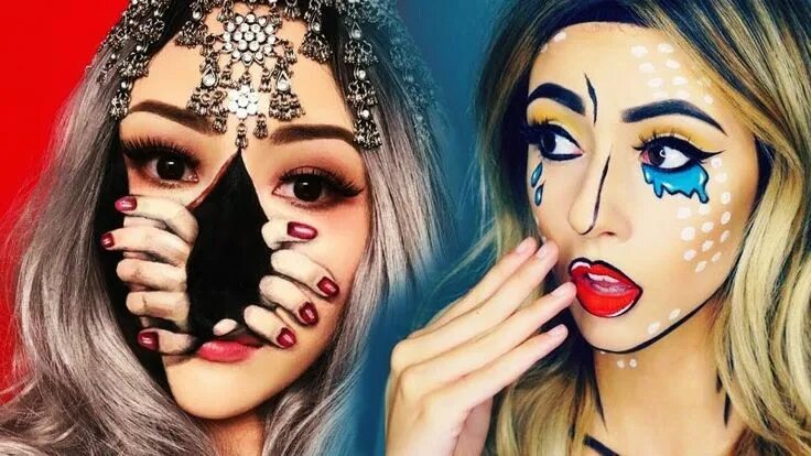 Парные макияжи с подругой легкие и красивые 30+ Insane Yet Pretty Halloween Makeup Ideas Pretty halloween, Halloween makeup 