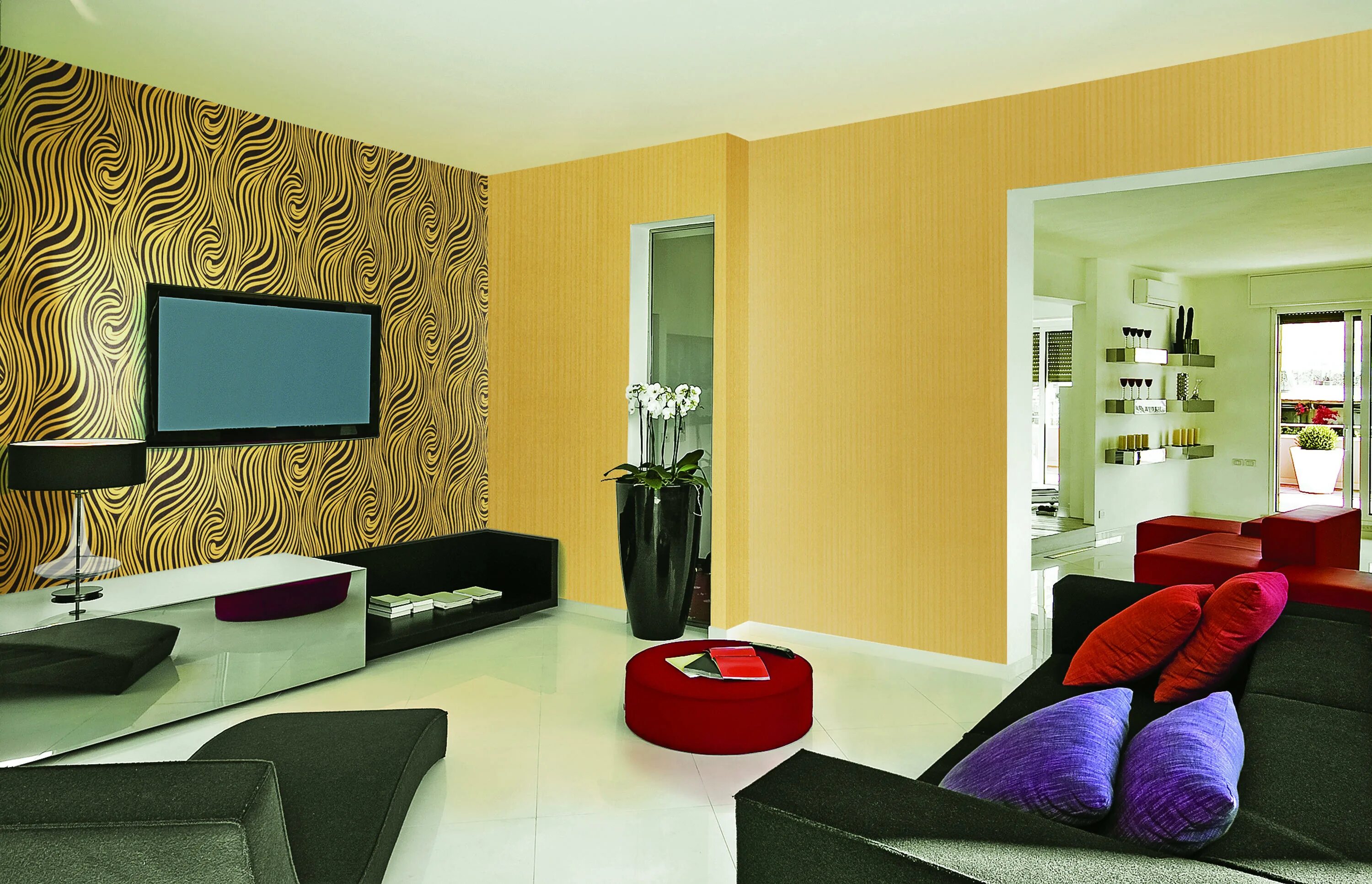 Парные обои в интерьере фото Versailles - Solid colour wallpaper EDEM 1020-13 Architonic