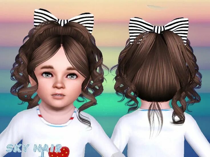 Парные прически для девочек Skysims Hair Toddler Jiolu-245 Sims 3 toddler hair, Kids curly hairstyles, Toddl
