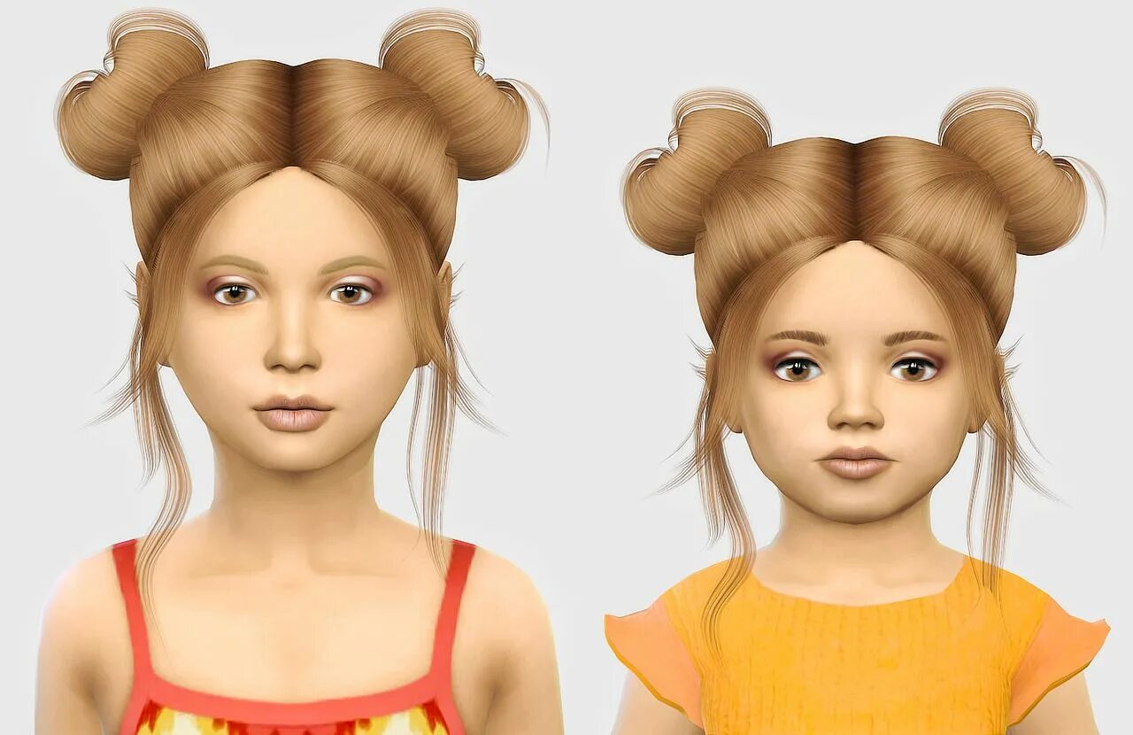 Парные прически для девочек Pin on Sims Hair