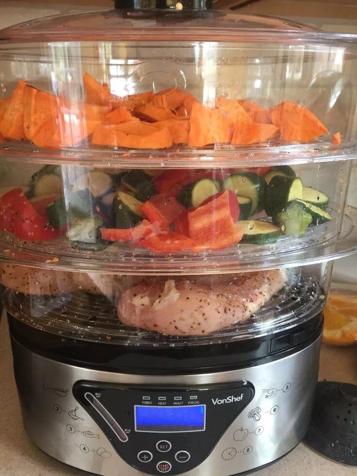 Пароварка рецепты приготовления блюд с фото простые Using a steamer! Healthy. Easy, Quick- chicken, zucchini and red bell peppers wi