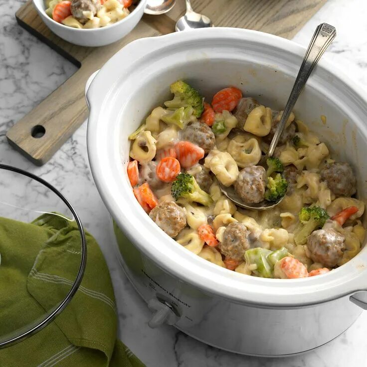 Пароварка рецепты приготовления блюд с фото простые Meatball Tortellini Recipe Recipes, Easy slow cooker recipes, Tortellini recipes