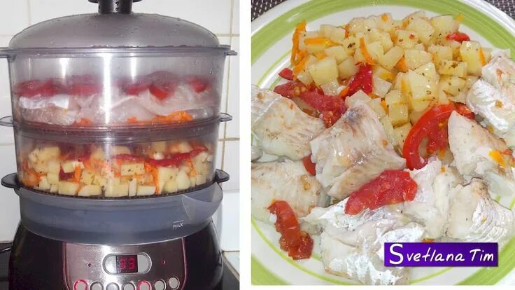 Пароварка рецепты приготовления с фото Рыба с овощами в ПАРОВАРКЕ. РЫБА на ПАРУ. Питание рецепты, Еда, Кулинария