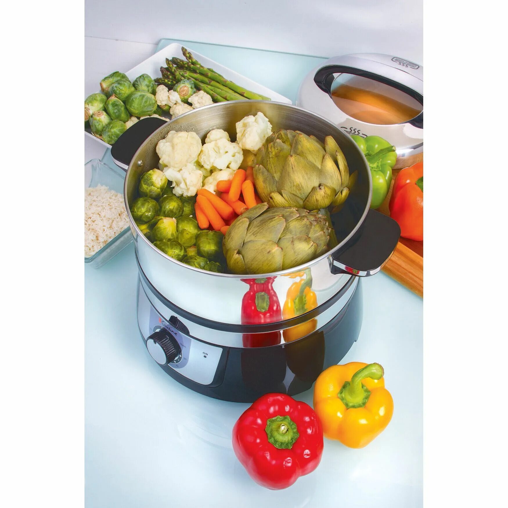 Пароварка рецепты приготовления с фото Euro Cuisine Stainless Steel Electric Food Steamer Brylane Home