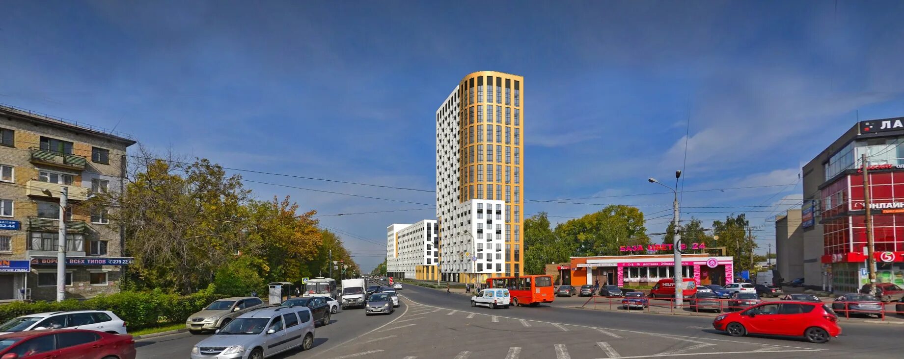 Партбас просп героев 11а фото Многоквартирный дом со встроенными помещениями общественного назначения на пр. Г