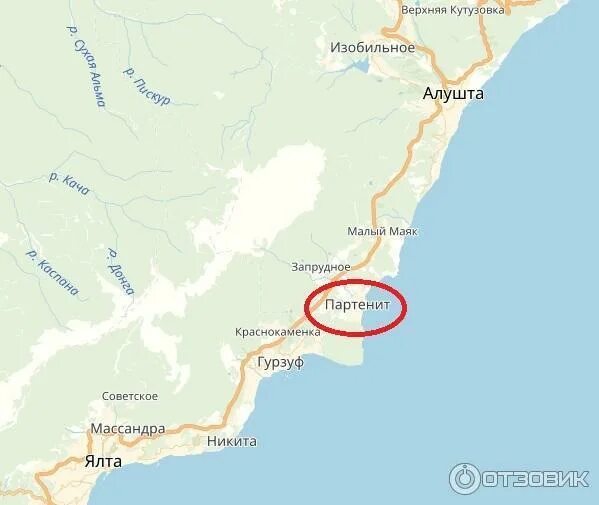Партенит крым на карте фото Отзыв о Парк Айвазовского "Парадиз" (Россия, поселок городского типа Партенит) Д
