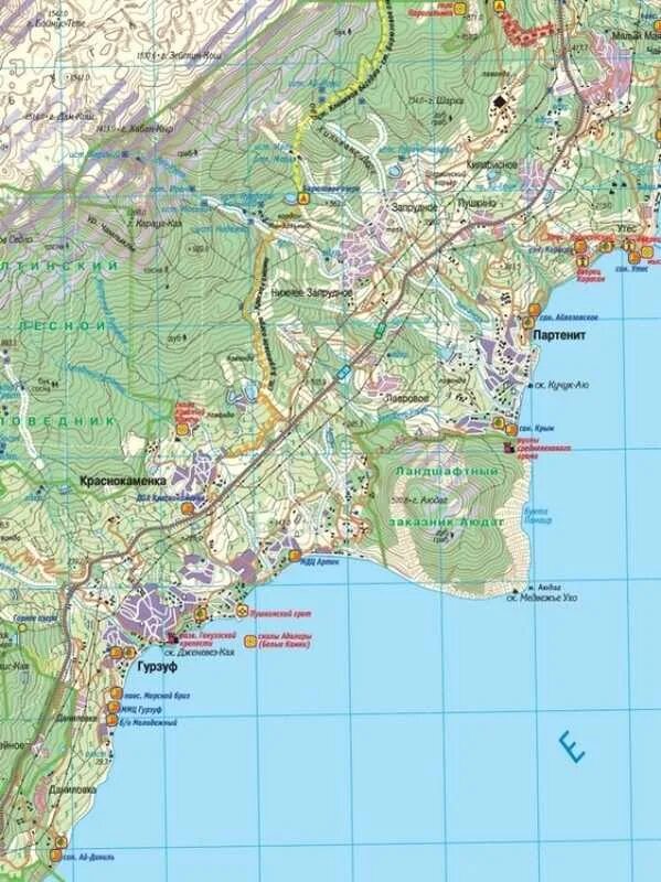 Партенит крым на карте фото Карта крыма утес поселок