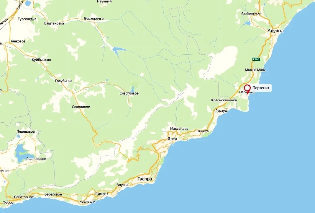 Партенит крым на карте фото Алушта крым на карте фото YugNash.ru