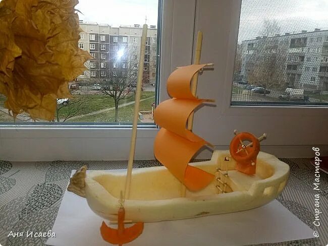 Парусник из кабачка поделка фото Корабль из кабачка поделка в садик - Olphoto.ru