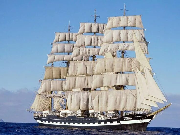 Парусник крузенштерн фото высокого разрешения Barco de vela Парусники, Корабль, Яхта