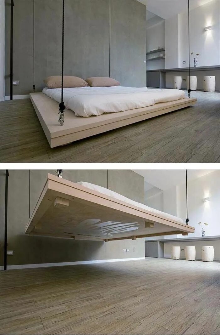 Парящая кровать фото в интерьере 33 Amazing Hideaway Projects for Small Homes Bed design, Bed, Simple bed designs