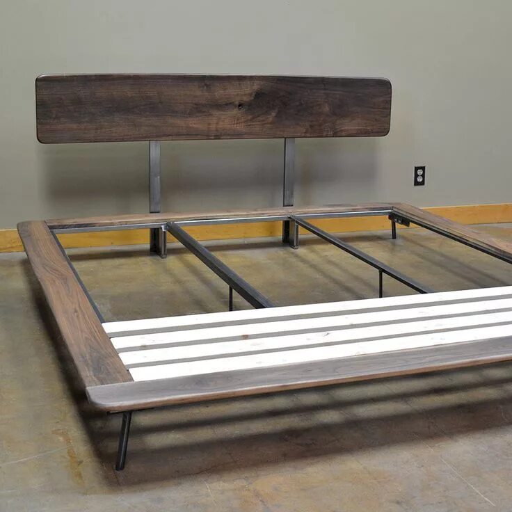 Парящая кровать из металла фото Kanso Bed King Size - Etsy Bed frame design, Industrial bed frame, Steel bed des