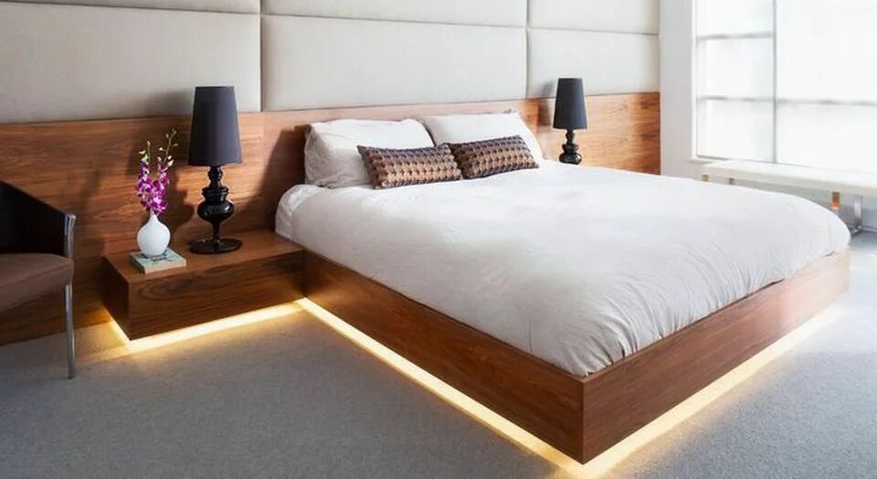 Парящая кровать с подсветкой фото Pin by Tavis Bucklin on bed in 2023 Simple bed designs, Bed furniture design, Si