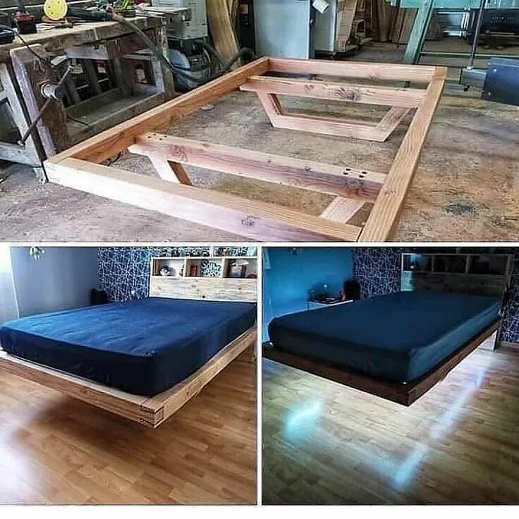 Парящая кровать с подсветкой фото чертеж A magic bed . Follow @thehomewoodwork for more inspirational woodworking content