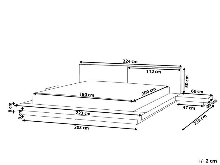 Парящая кровать своими руками чертежи и размеры Lit japonais marron avec sommier 180 x 200 cm Zen_700945 Pallet furniture bedroo