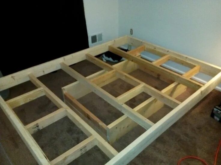 Парящая кровать своими руками из дерева чертеж Pin by Travis Muntak on Bedroom ideas Bed frame plans, King size platform bed, F